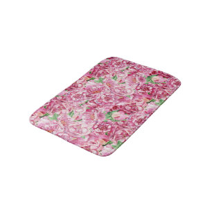 Tapis De Bain Aquarelle Pink Peonies