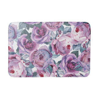 Tapis De Bain Aquarelle rose bain mat décoration florale