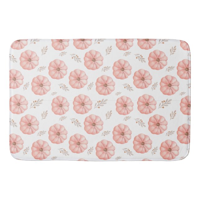 Tapis De Bain Aquarelle rose mignonne Citrouille Chute Douche ri (Devant)