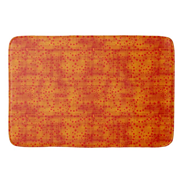 Tapis De Bain  Aquarelle rouge et orange brûlés Automne Abstrait (Devant)