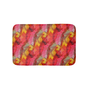 Tapis De Bain Aquarelle rouge jaune