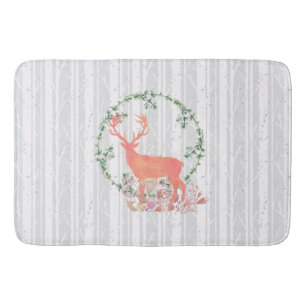 Tapis De Bain Aquarelle Russe Reindeer Boho