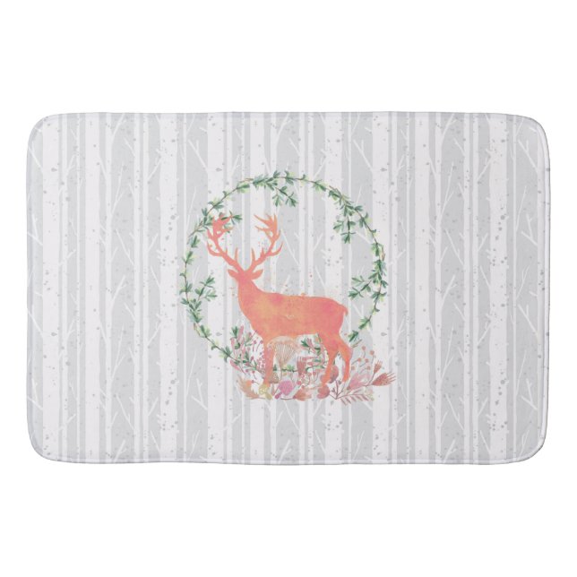 Tapis De Bain Aquarelle Russe Reindeer Boho (Devant)