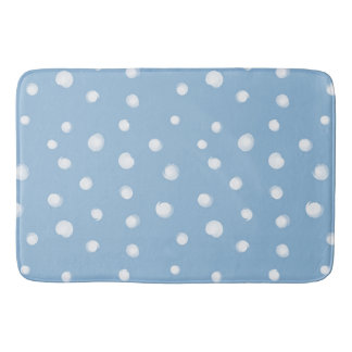 Tapis De Bain Aquarelle Snowflakes Motif bleu