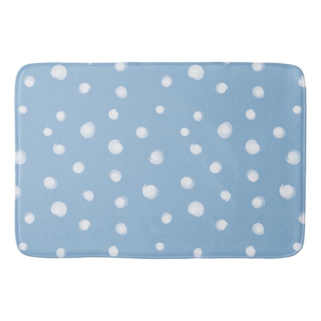 Tapis De Bain Aquarelle Snowflakes Motif bleu (Devant)