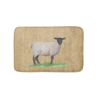 Tapis De Bain Aquarelle Suffolk Sheep