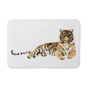 Tapis De Bain Aquarelle Tiger Repose