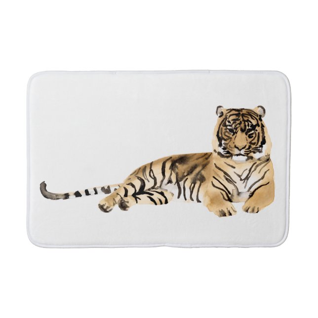 Tapis De Bain Aquarelle Tiger Repose (Devant)