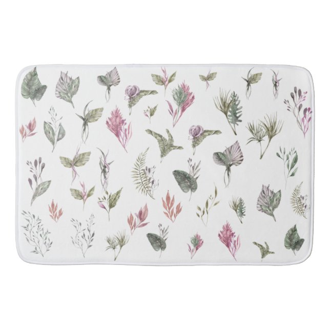 Tapis De Bain Aquarelle tropicale vibrante (Devant)