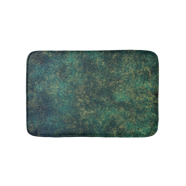 Tapis De Bain Aquarelle verte, de bleu et d'or (Devant)
