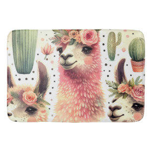 Tapis De Bain Aquarelle vintage Cute Llama