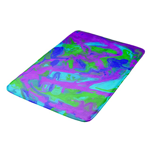 Tapis De Bain Aquarelles Abstraites de Paon (Angle)