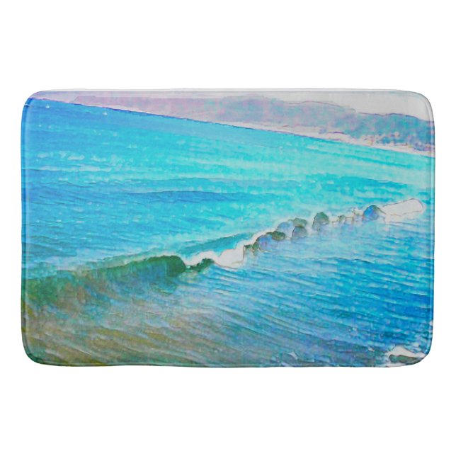Tapis De Bain Aquarelles Vagues  (Devant)