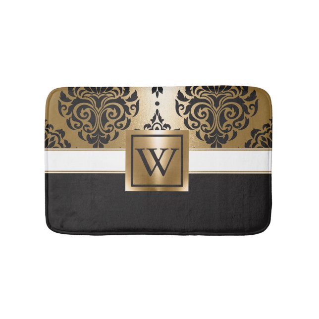 Tapis De Bain Arabes noirs et d'or (Devant)