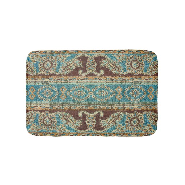 Tapis De Bain Arabesque Fabric Paisley Oriental Design (Devant)