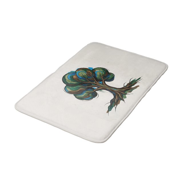 Tapis De Bain Arbre abstrait art ludique (Angle)