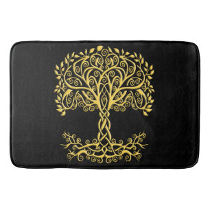 Tapis De Bain Arbre Celtique Jaune