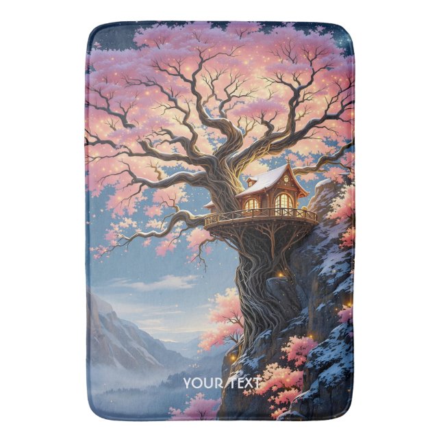 Tapis De Bain Arbre de fleurs de cerises mignonnes Imaginaire (devant Vertical)