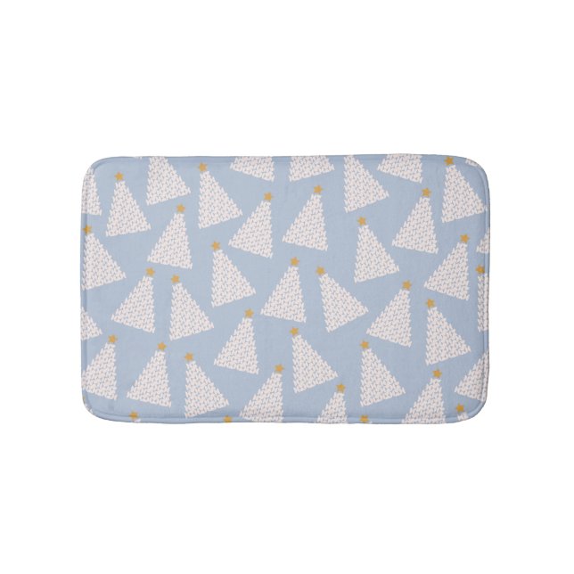 Tapis De Bain Arbre de Noël bleu Motif (Devant)