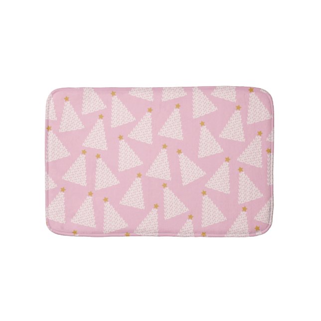Tapis De Bain Arbre de Noël rose Motif (Devant)