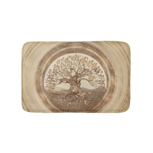 Tapis De Bain Arbre de vie - Yggdrasil Pastel Gold