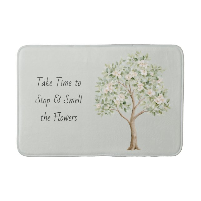 Tapis De Bain Arbre Fleurissant Vert Clair (Devant)