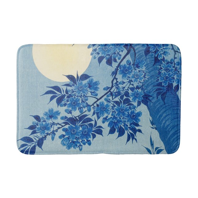 Tapis De Bain Arbre sous la lune bleue : nuit de floraison des c (Devant)
