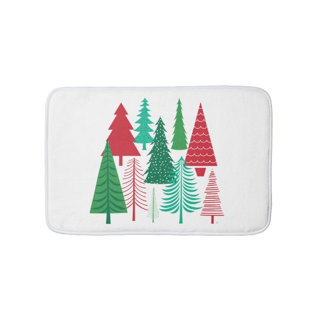 Tapis De Bain arbres de Noël contemporains (Devant)
