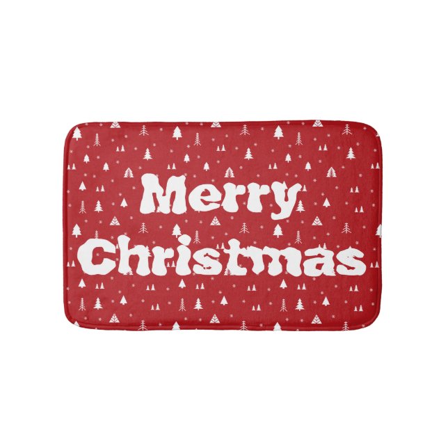Tapis De Bain Arbres de Noël et flocons de neige Mat de bain (Devant)
