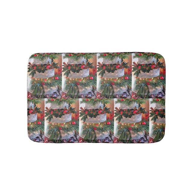 TAPIS DE BAIN **ARBRES DE NOËL UNIQUES" NOËL (Devant)