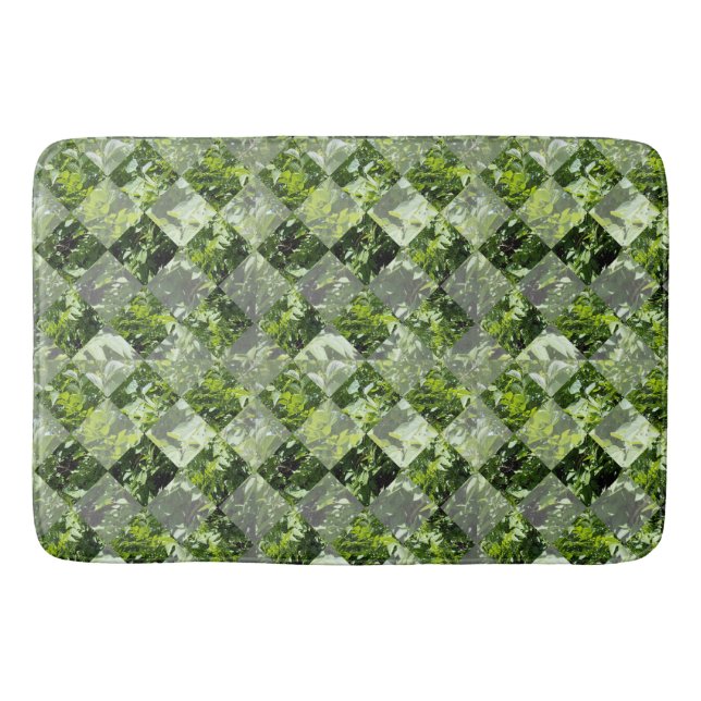 Tapis De Bain Arbres verts En Diamant Fenêtre, Bathmat (Devant)