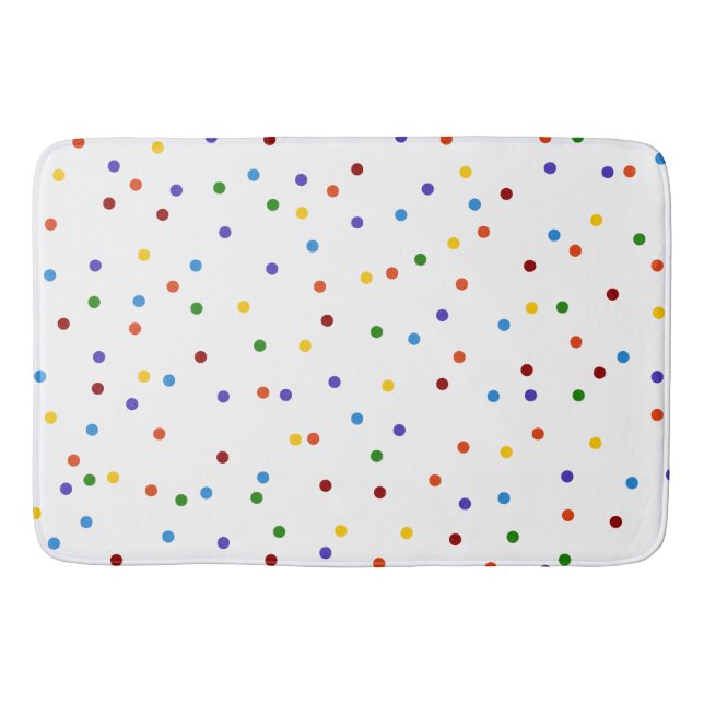 Tapis De Bain Arc-en-ciel pois en blanc (Devant)