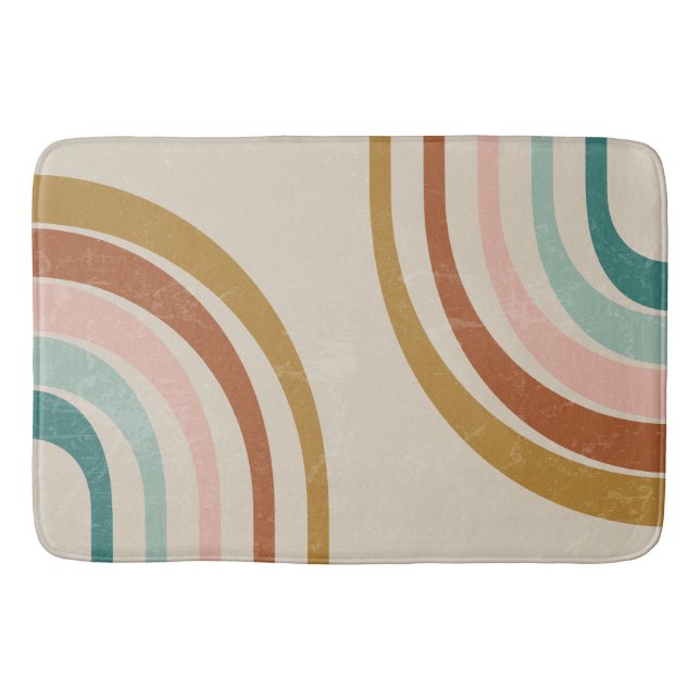 Tapis de bain arc-en-ciel rétro (Devant)