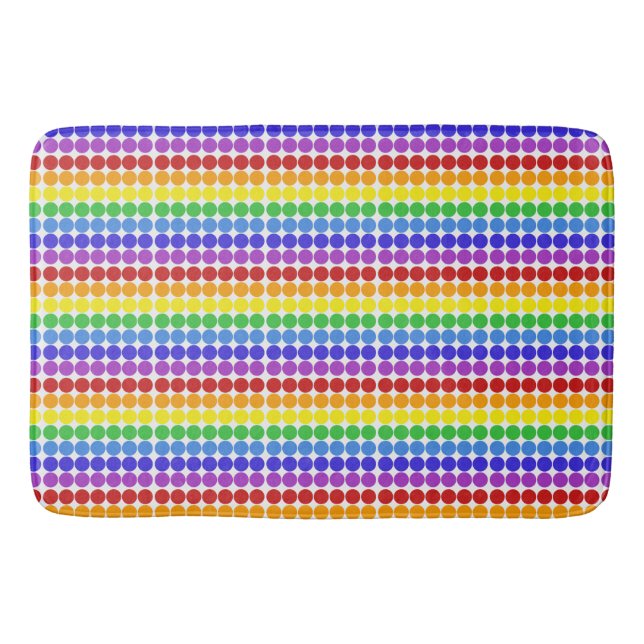 Tapis De Bain arc-en-ciel sur points cercles modernistes du mili (Devant)