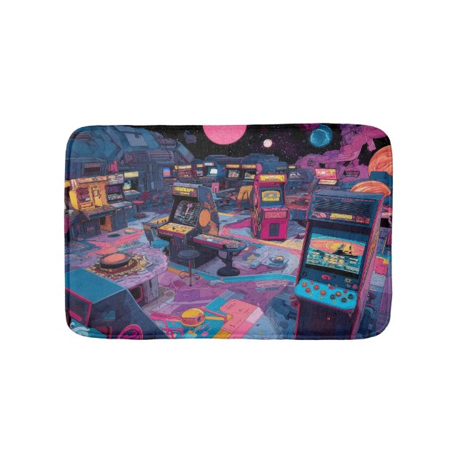 Tapis De Bain Arcade Rétro Futuriste dans l'Espace (Devant)