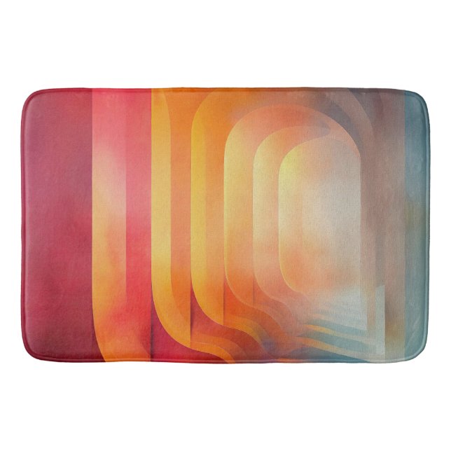 Tapis De Bain Arches Rétro Lumineuses – Abstrait du Milieu de Si (Devant)