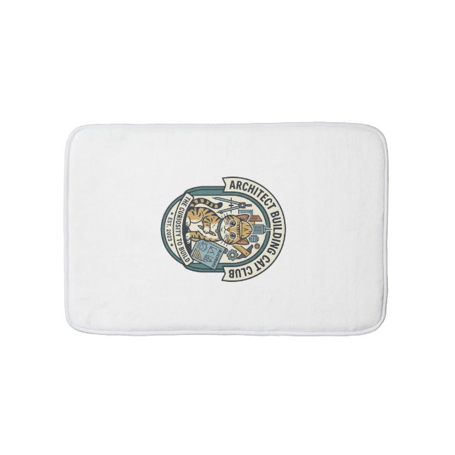 Tapis De Bain Architect Building Cat Cat Graphique Tee Art - Arc (Devant)