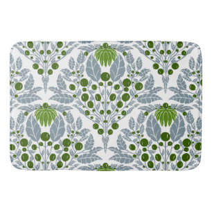 Tapis De Bain Ardoise Art nouveau et pétoncle Vintage vert