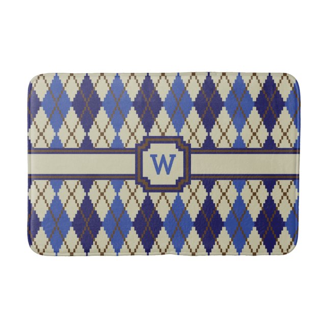 Tapis de bain Argyle Scone à motif Blueberry (Devant)