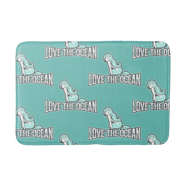 Tapis De Bain Ariel mermaid party bleu (Devant)