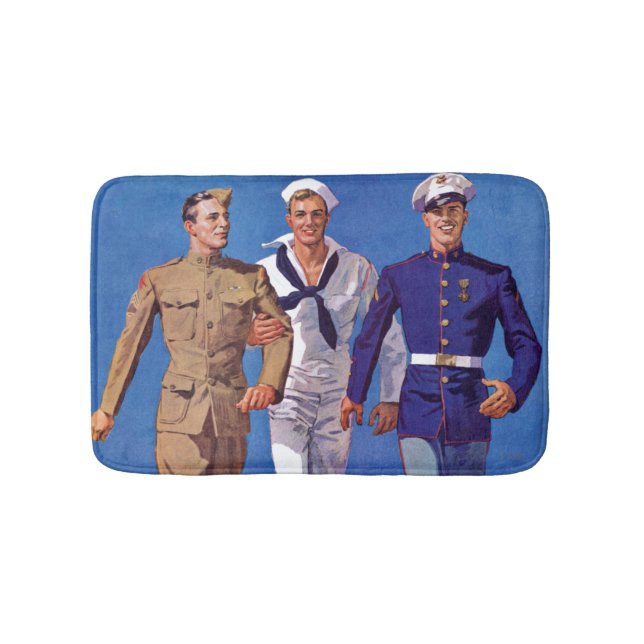 Tapis De Bain Armée, Marine et Marines (Devant)