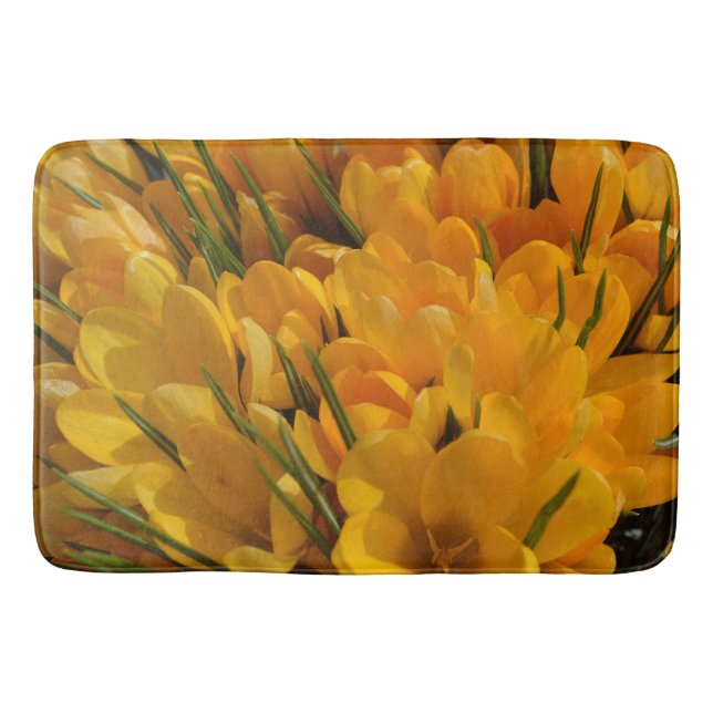 Tapis De Bain Arôme de Crocus jaune - Fleurs jaunes dorées (Devant)
