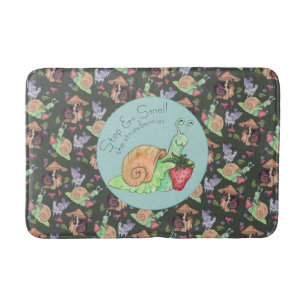 Tapis De Bain Arrêtez et sentez le Motif de l'escargot des frais