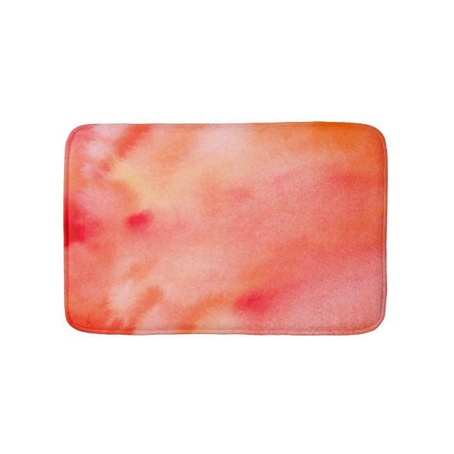 Tapis De Bain Arrière - plan abstrait d'aquarelle - orange (Devant)