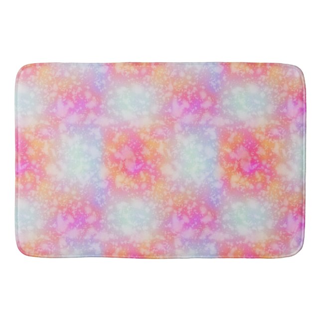 Tapis De Bain Arrière - plan d'aquarelle Abstraite rose et orang (Devant)