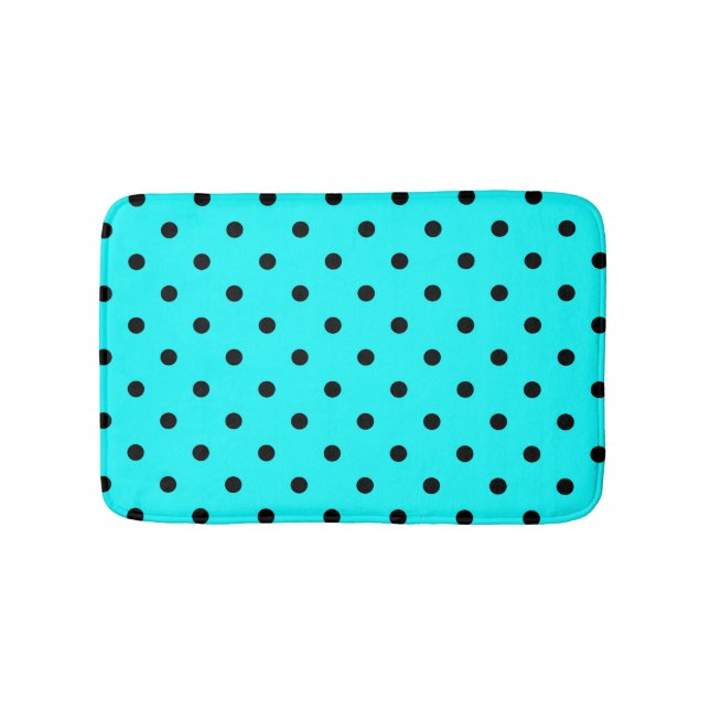 Tapis De Bain Arrière - plan de pois turquoise (Devant)
