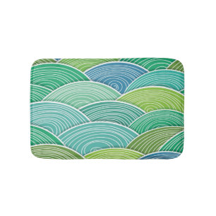 Tapis De Bain Arrière - plan des vagues vertes abstraites