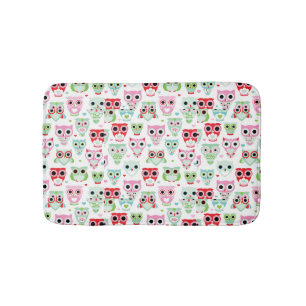 Tapis De Bain arrière - plan en pastel de hibou de couleur de