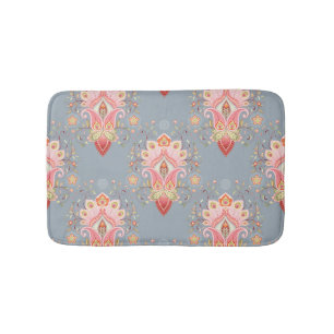 Tapis De Bain Arrière - plan en plumes Paisley Oriental