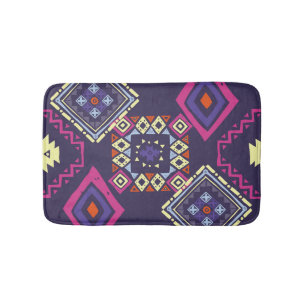 Tapis De Bain Arrière - plan géométrique tribal, primitif.